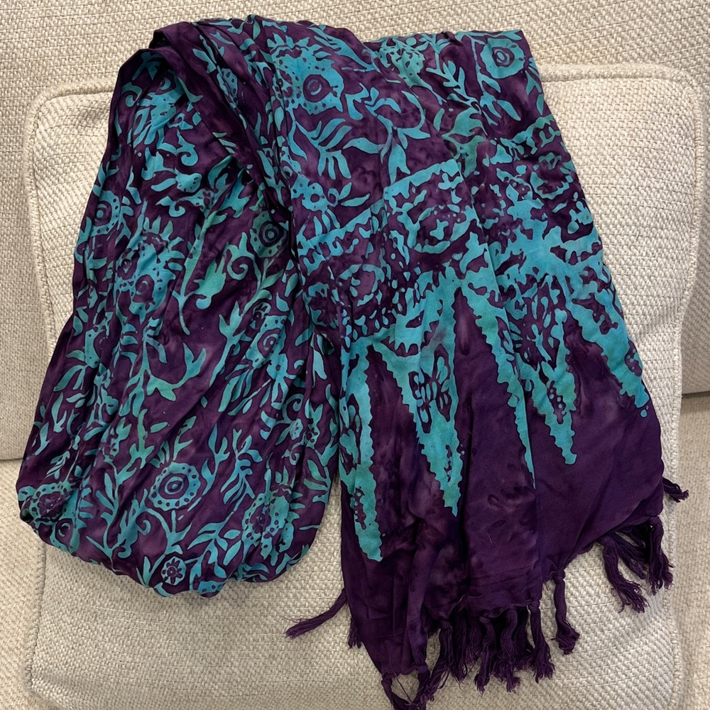 Mexicali Blues Purple and Blue Boho Scarf